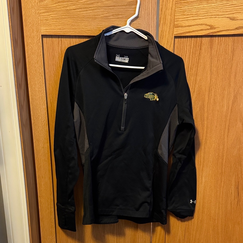 NDSU Under Armour Semi-Fitted Black and Gray Quarter-Zip Cold Gear